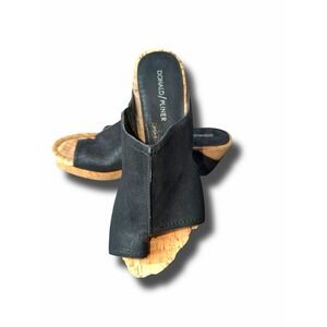 Donald J. Pliner Gerie Suede Wedge Sandal SHIMMER Black Size 9.5 NEW